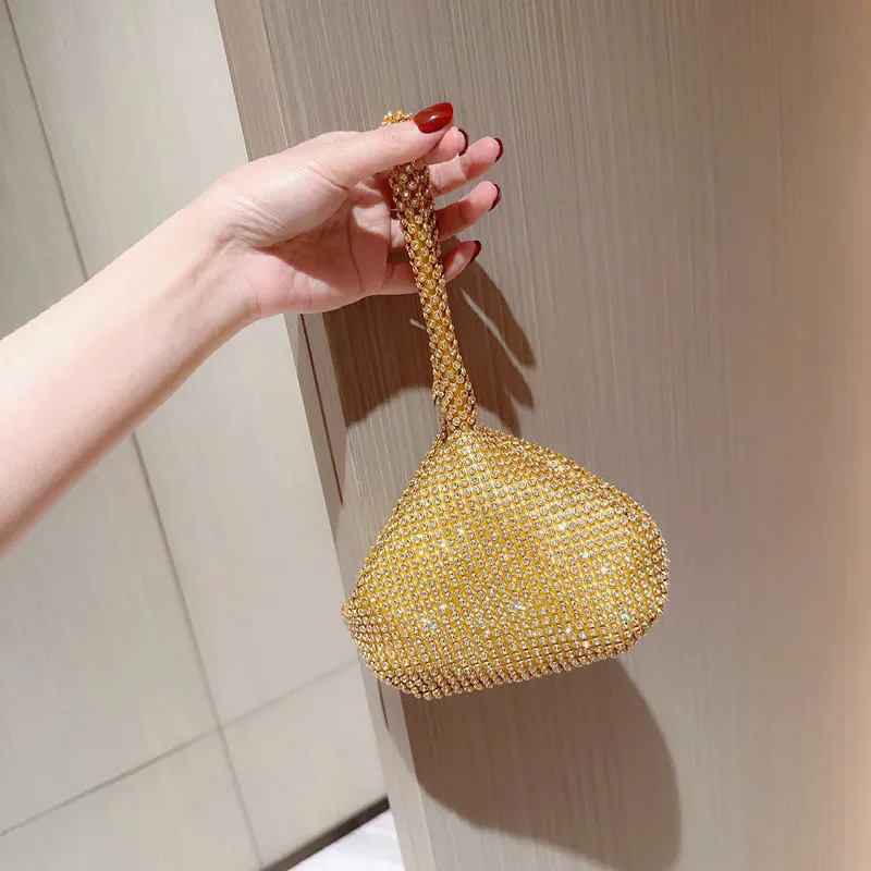 Bucket Bag Women\'s Bag 2024 Diamonds Shiny Evening Clutch Bag Women Luxury rhinestone Crystal Bags Bucket Purse Bridal