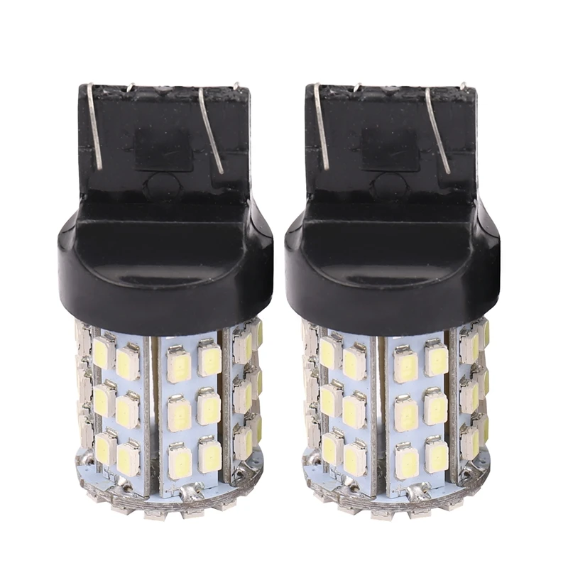 Bombilla LED trasera de freno inverso, lámpara de 12V, T20, 7440, 7443, 64 SMD, blanco, 6000K, 2 uds.