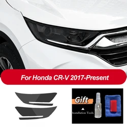 For Honda CR-V CRV 2017 2018 2019 2020 2 Pcs Car Headlight Protective Film Headlamp Transparent Black TPU Sticker Accessories