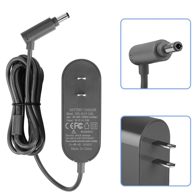 Aspirador Carregador de Bateria para Dyson, Carregador Rápido, EU Plug, Adequado para Dyson V6V7V8DC62, 0.8A