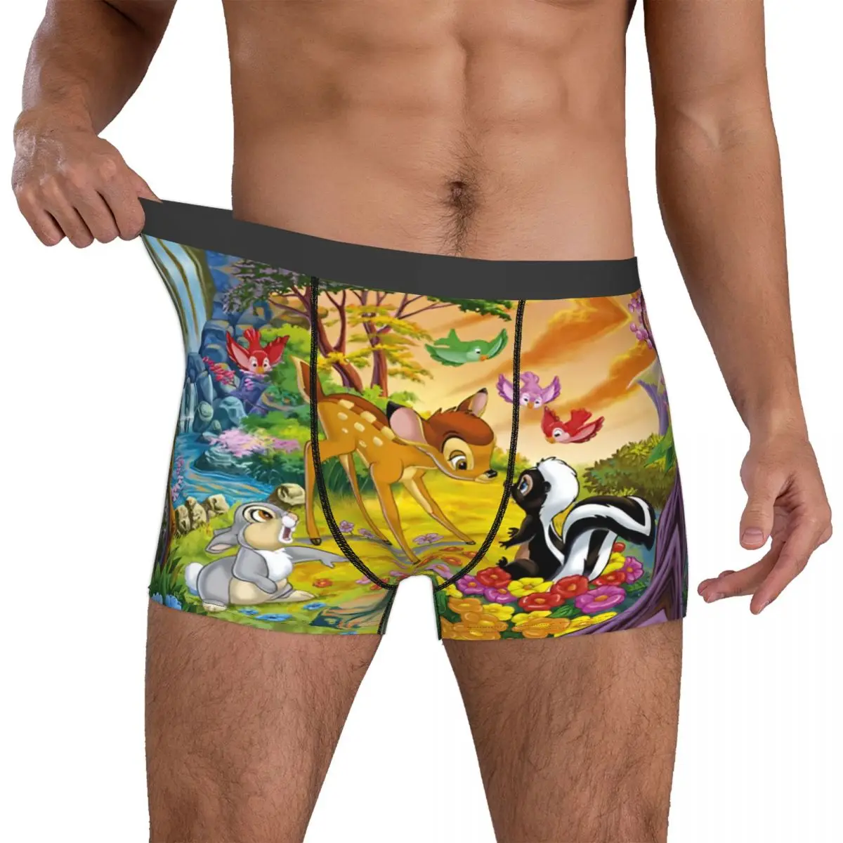 

Мужские трусы-боксеры Custom Fashion B-Bambies, удобные трусы-брифы с цветочным принтом Bambi Thumper