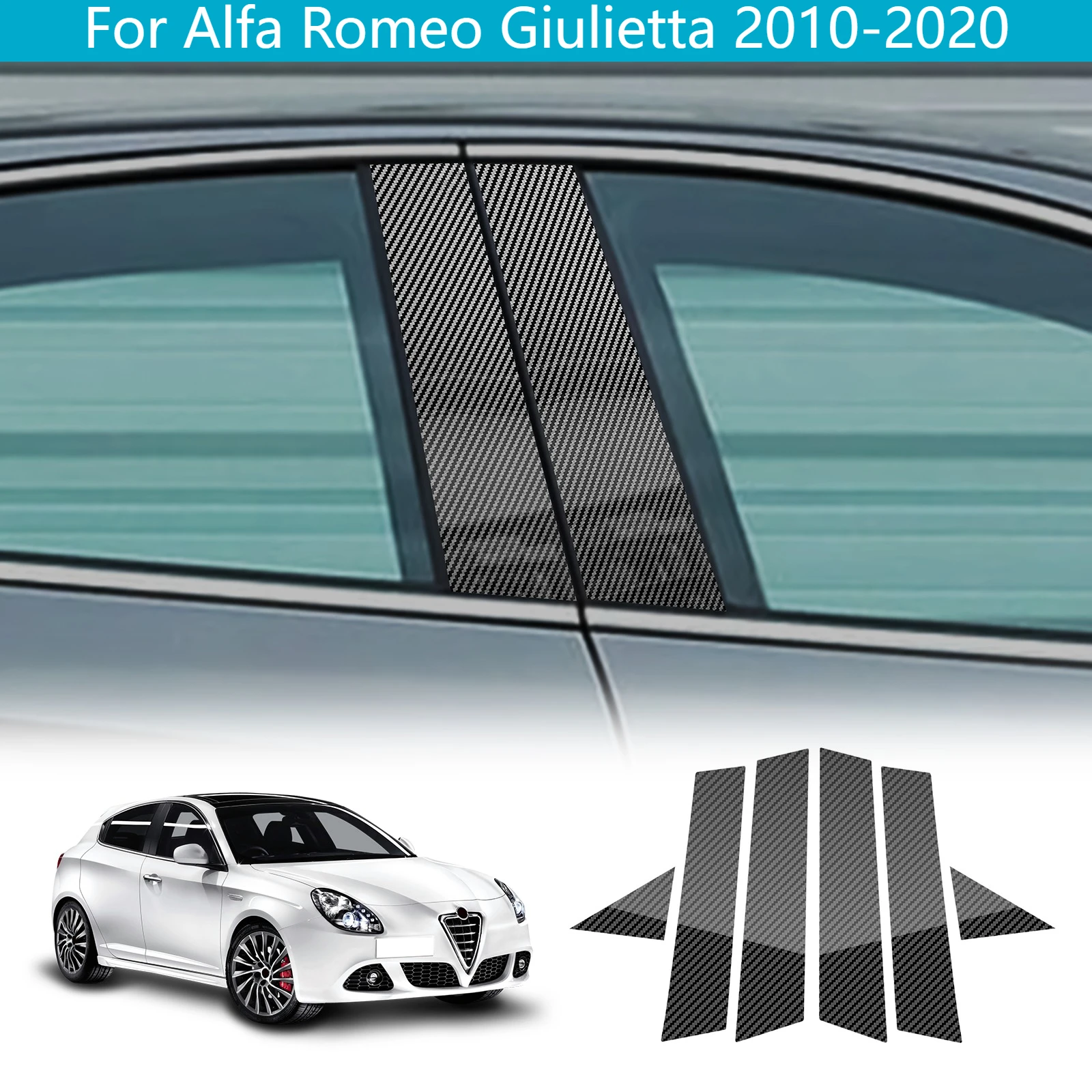 For Alfa Romeo Giulietta 2010-2020 PC B Pillar Window Trim Sticker Anti Scratch Door Frame Exterior Decor Auto Car Accessories