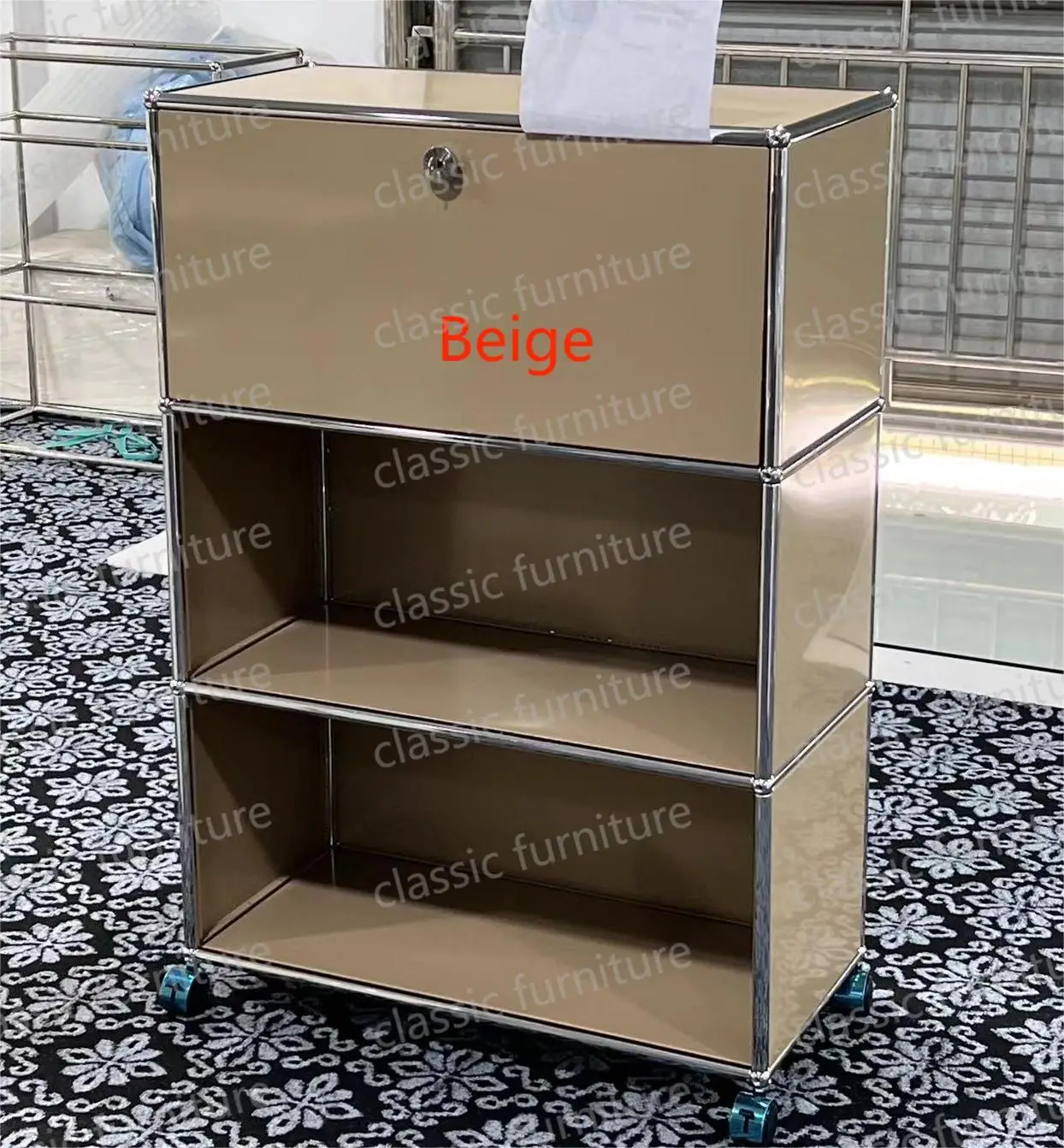 Modular Module Furniture Customized Metal Stainless Steel Cabinet Haller Storage  Sideboard Shelf DIY Living Room