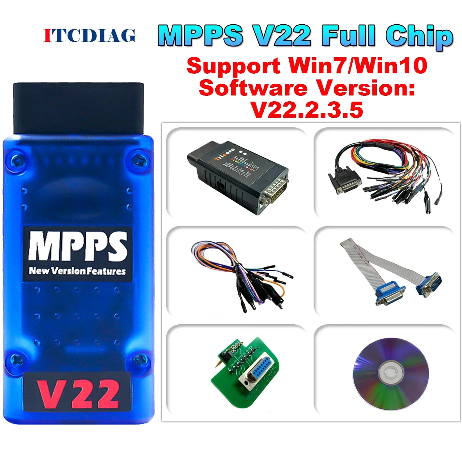 Unlock MPPS V22 Master MPPS 22 MAIN + Multiboot+Breakout Tricore Cable MPPS V22 ECU Programmer Car Chip Tuning Tool