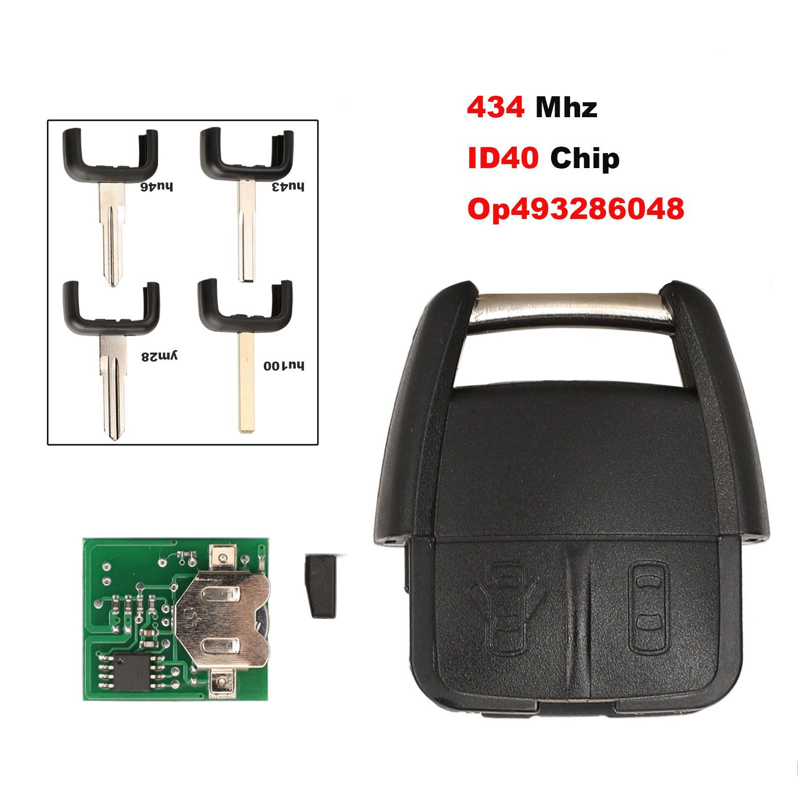 Jingyuqin - Nueva Funda Protectora para Llave de Control Remoto con Alarma ASK 434mhz ID40 2B para Opel Astra Chevrolet Viva Vectra 2001 2008