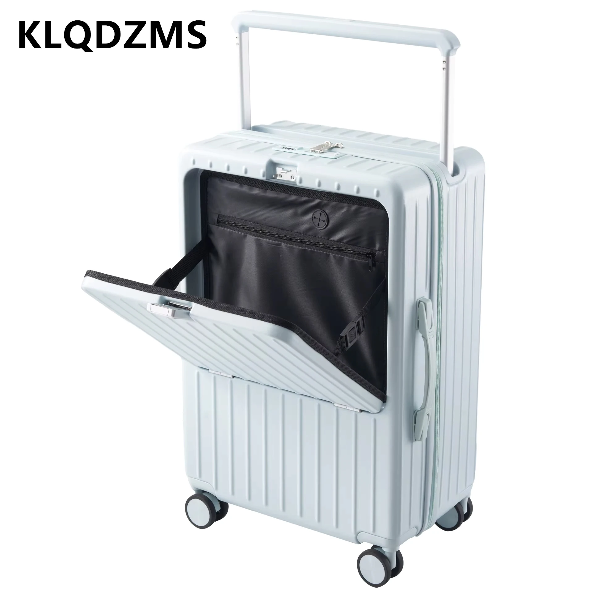 KLQDZMS Valigia per laptop da 20 pollici PC Scatola d'imbarco multifunzionale Trolley di ricarica USB Custodia per password da 22 "24" Bagagli rotanti