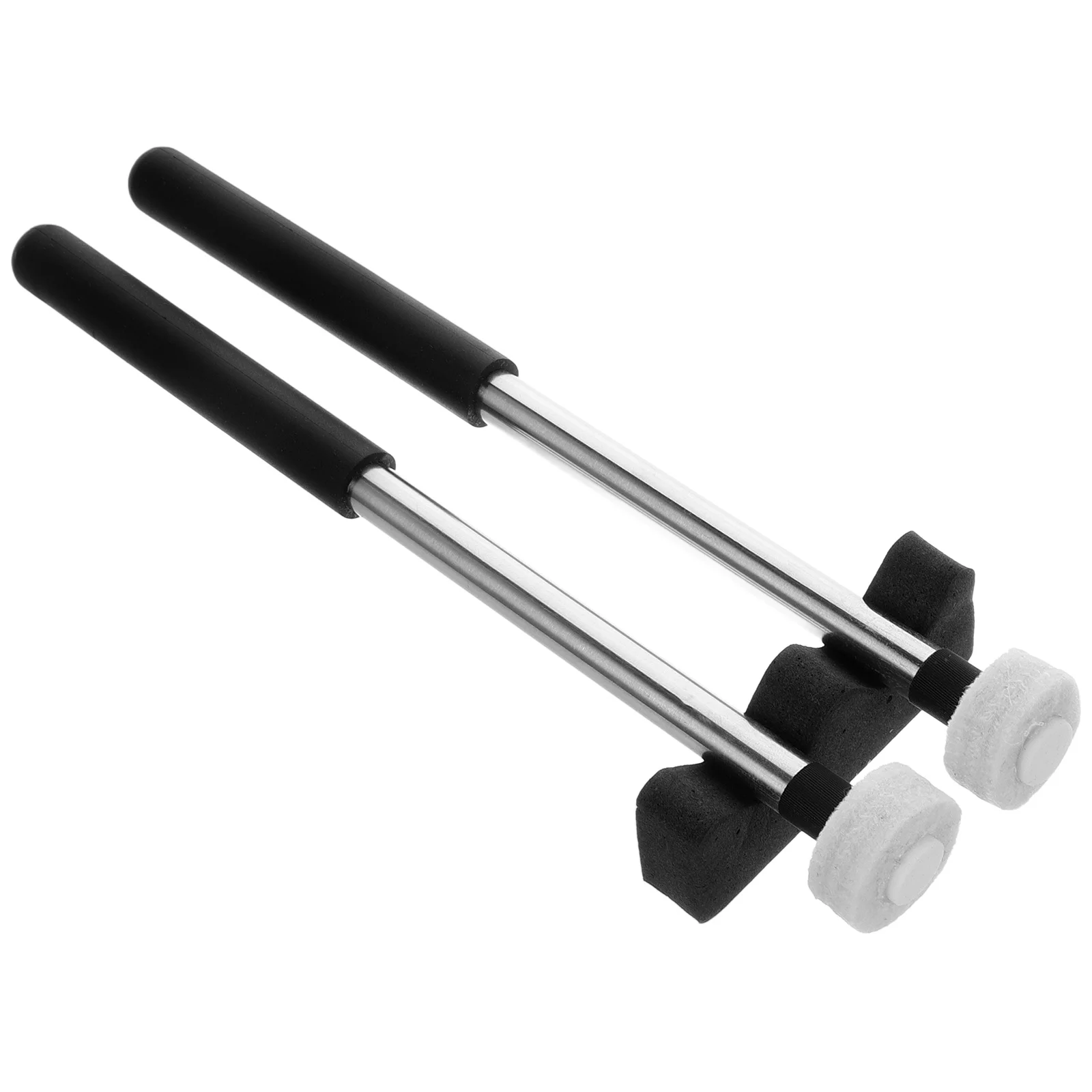

2Pairs Tongue Drum Mallets Black Felt Head Durable Non Slip Handle Performance Drumsticks Singing Bowl Accessories