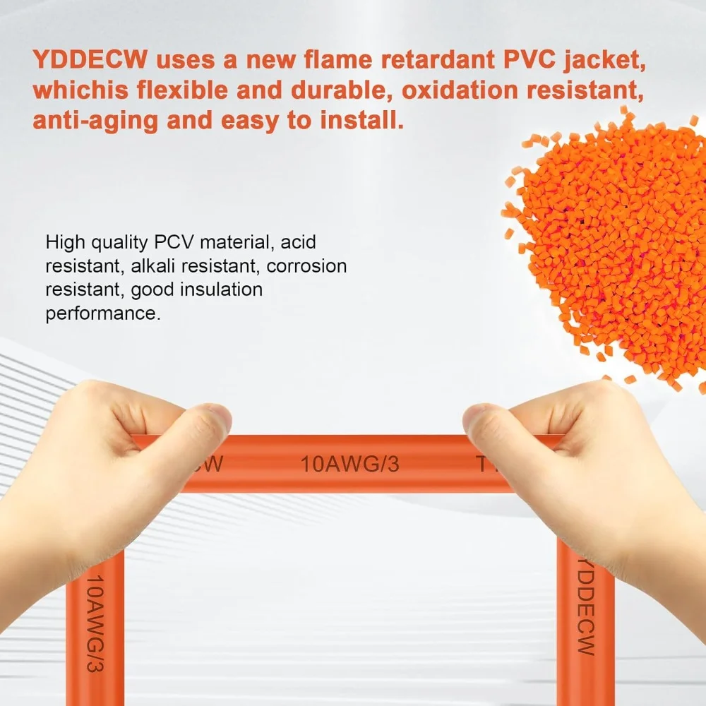 أدوات وتحسين المنزل 10 AWG 3 موصل NM-B كابل 50FT 10/3 مع سلك نحاسي أرضي نقي للاستخدام السكني الداخلي