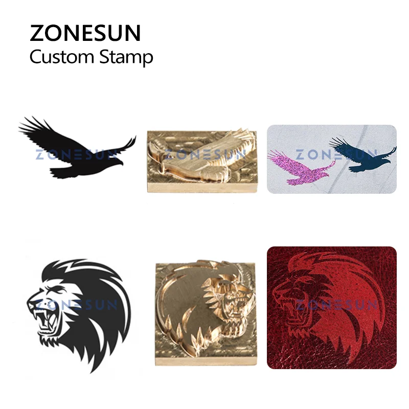 ZONESUN Custom Logo Leather Stamp Hot Brass Branding Iron Brand Heating Wood Skin Paper Cake DIY Gift Personalized Stamping Mold