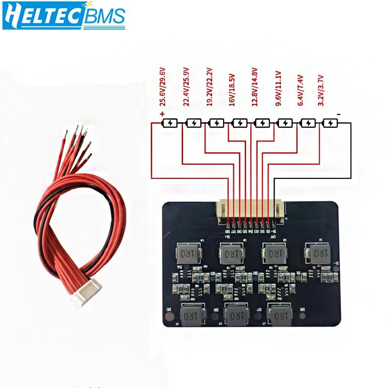 2-4S/2S-8S 1.2A Balance Li-ion Lifepo4 Lithium Battery Active Equalizer Balancer Inductive Energy Transfer Board BMS