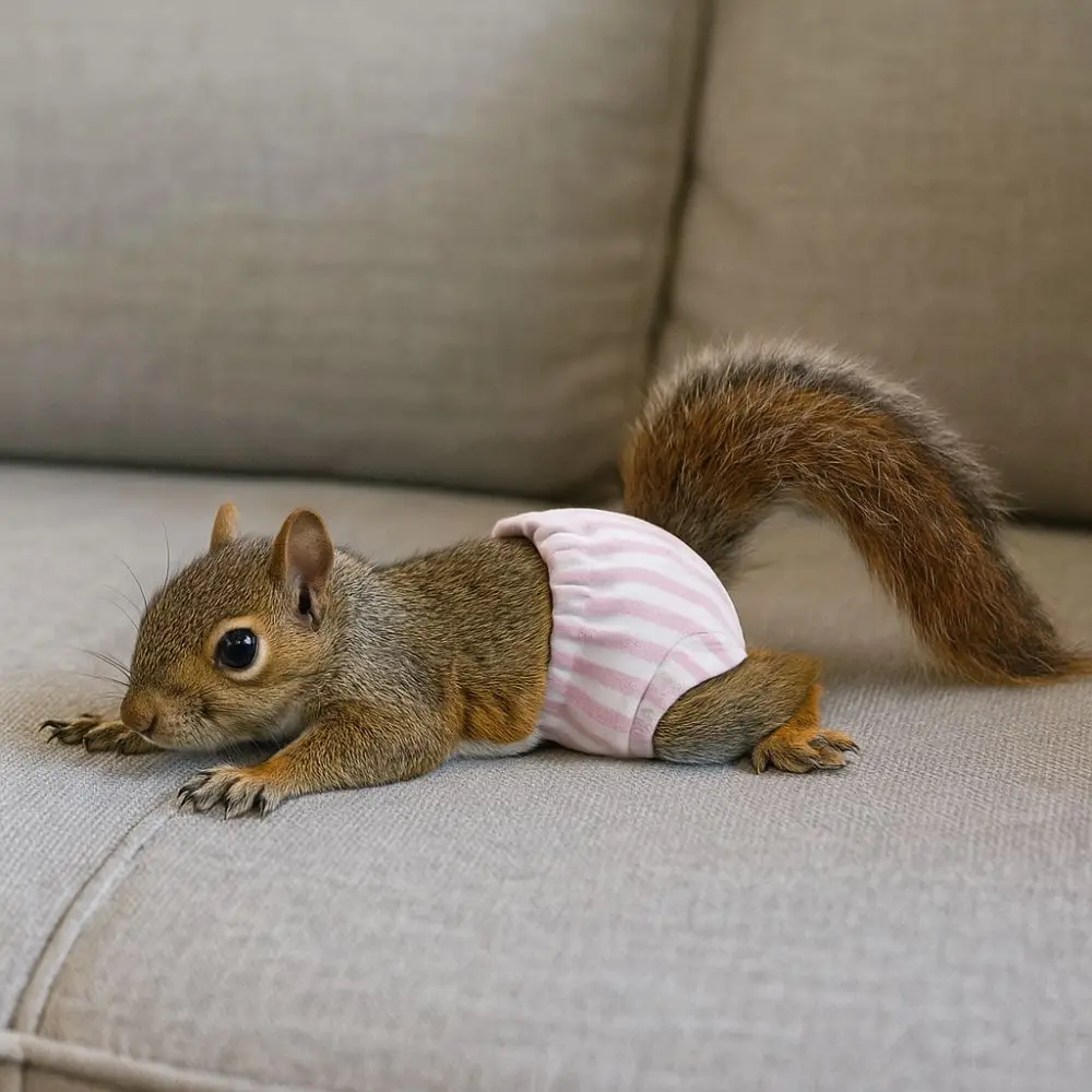 

Absorbent Squirrel Diapers Breathable Leak-Proof Pet Menstruation Diaper Adjustable Period Panties for Hamster Groundhog