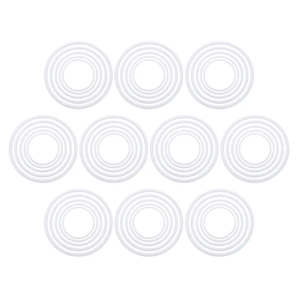 60Pcs White Plastic Dreamcatcher Rings Round Craft Hoops for DIY Hanging Decor Macrame Crochet Sewing Floral Wreath Craft Making