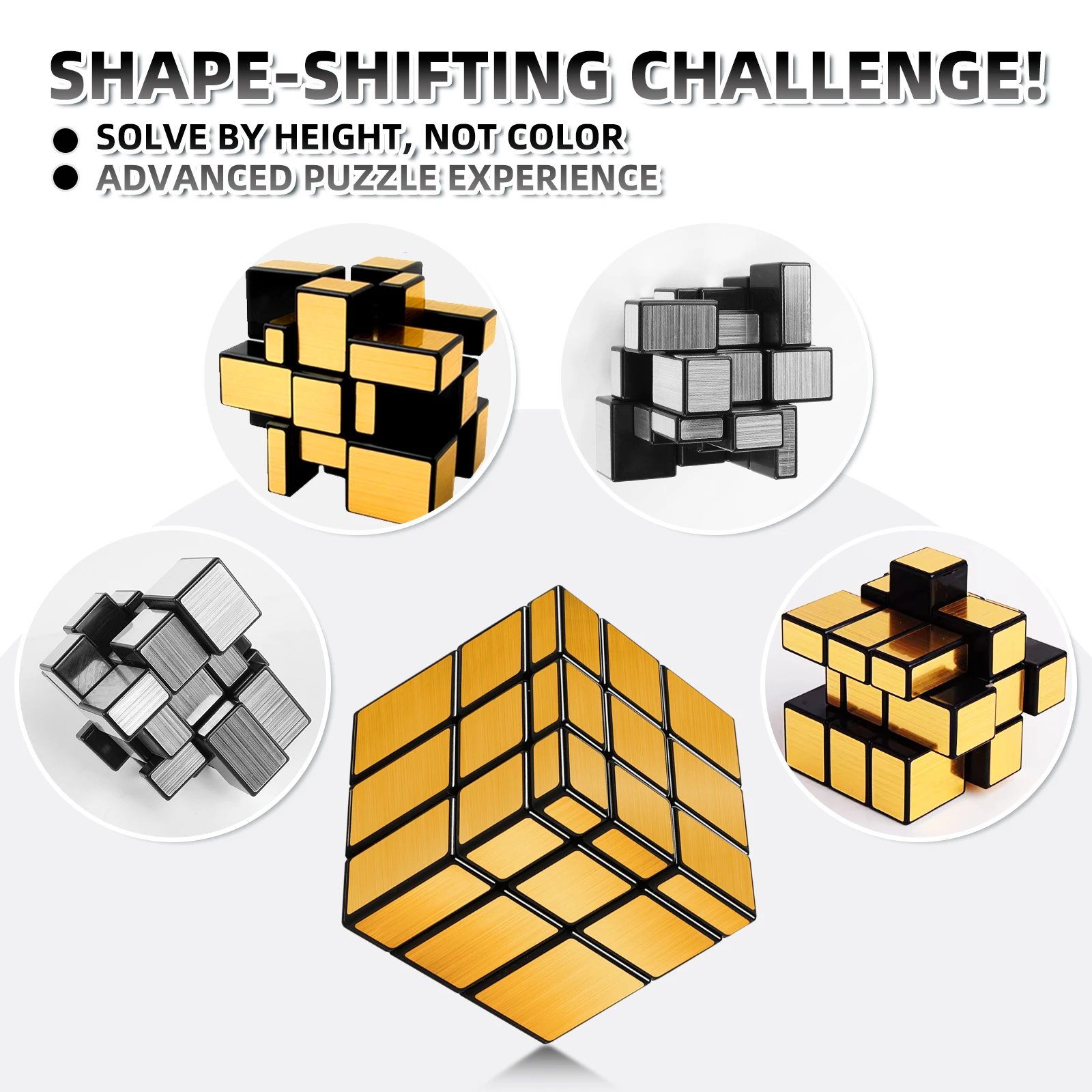 SENGSO Mirror Cube 2x2 3x3 4x4 Magic Tower Juguete rompecabezas de alta reflectividad - Regalo de cumpleaños para adultos y niños Entrenamiento lógico