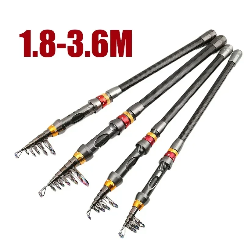 

Fishing Pole Telescopic Fishing Rod 1.8M-3.6M Short Portable Carbon Small Sea Pole Telescopic Throwing Pen Spinner Fishing Rod