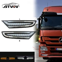ATVOV 2 uds 24V LED DRL luz de circulación diurna para Mercedes Actros MP3 camión señal de giro secuencial dinámica parachoques lámpara antiniebla