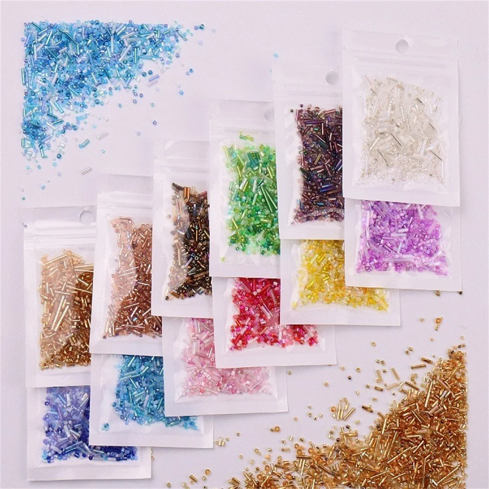 500Pcs Japan Miyuki Seed Beads Mixed Delica Round Glass Beads Mix Colors and Size Glass Twist Bugle Tube For Clothing Accessory