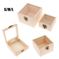 1pcs Wooden Box Packing Plain Wood Storage Case Organizer Cosmetics Jewelry Cosmetic Gifts Kitchen Bathroom Toolbox Household