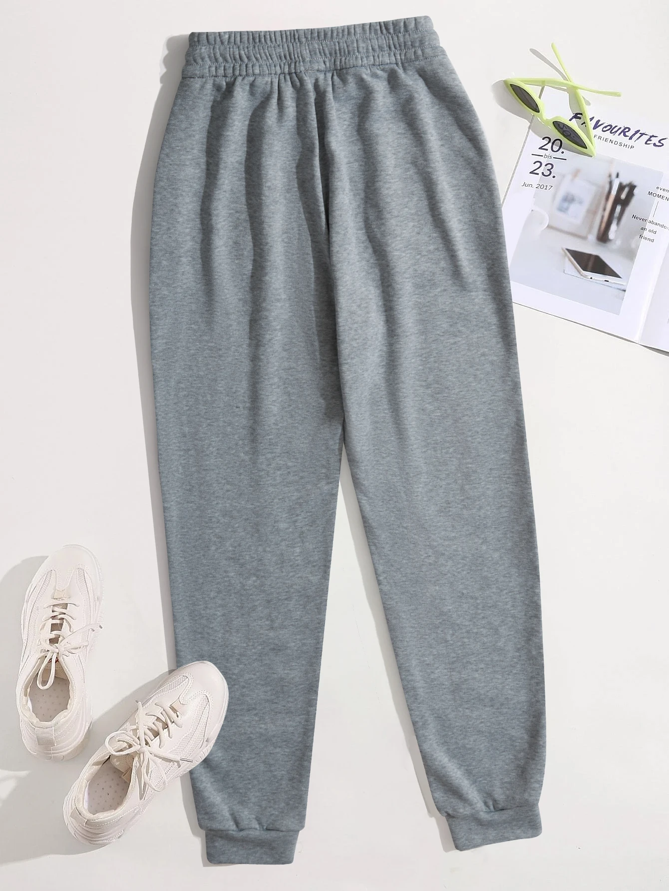 النص الإيطالي والعلم يطبع Sweatpants الرجال الشارع الصوف السراويل الرباط جيب ركض السراويل الخريف الشتاء الدافئة Britches #2