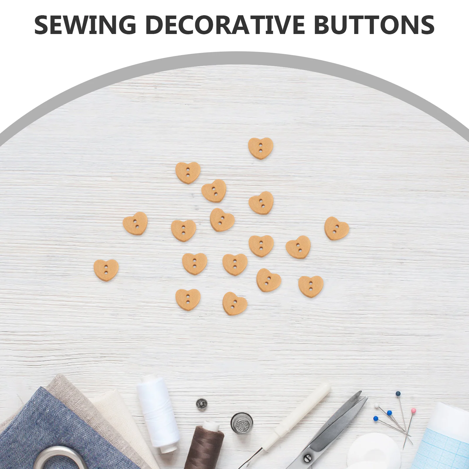 

200Pcs Wooden Heart Buttons Handmade Smooth Finish Natural Grain 2-Hole Flatback for DIY Sewing Scrapbooking Clothing Decoration