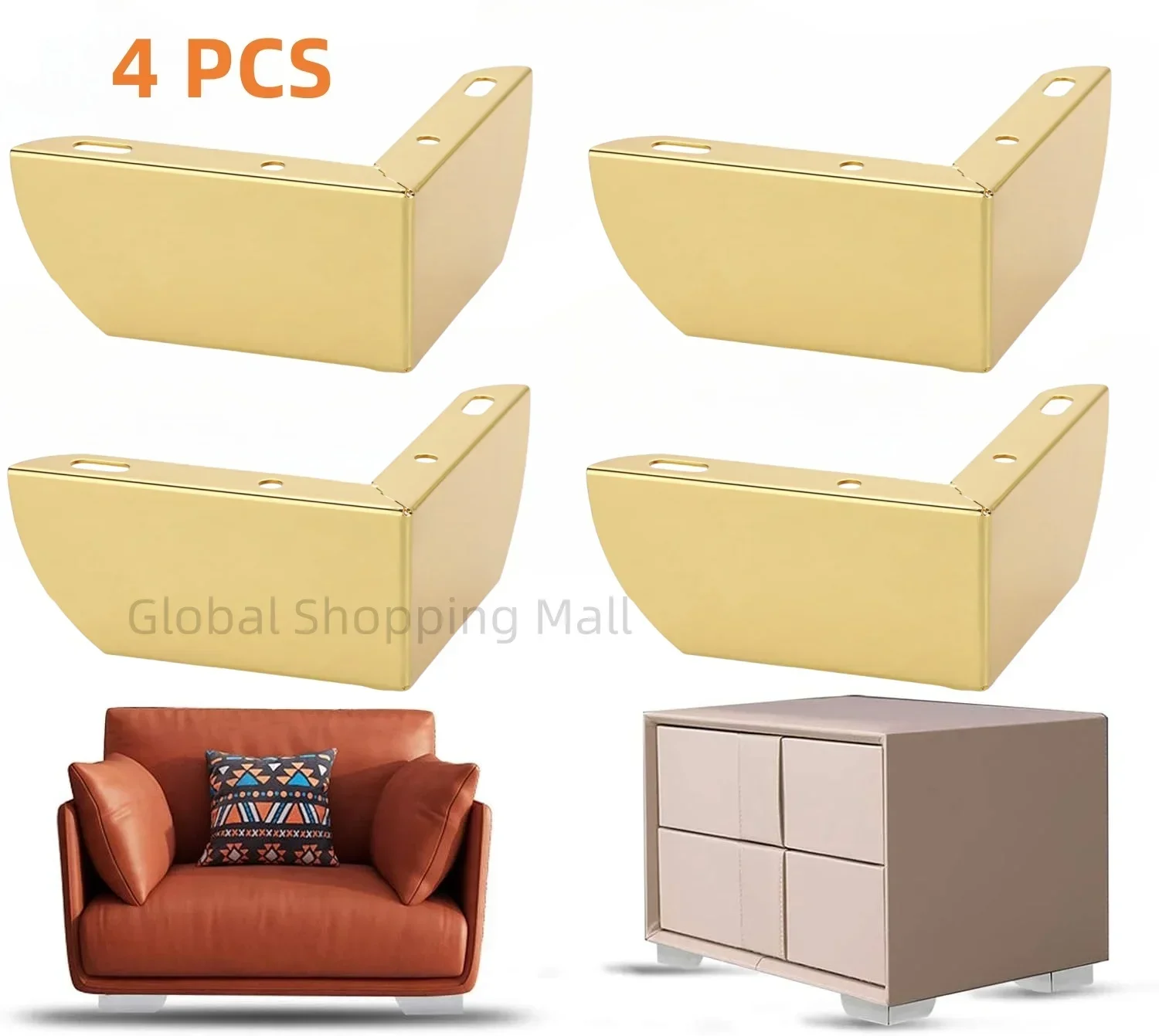 

Set of 4 Sofa Legs Dresser Legs Modern Coffee Table Leg Metal Cabinet Chair Risers for Sofa Couch Cabinet Cupboard TV Stand Feet