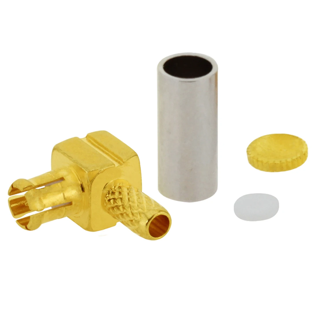 1PC MCX RF Connector Male Plug Right Angle 90-Degree Crimp For  RG58 LMR195 Cable Goldplated  NEW Wholesale