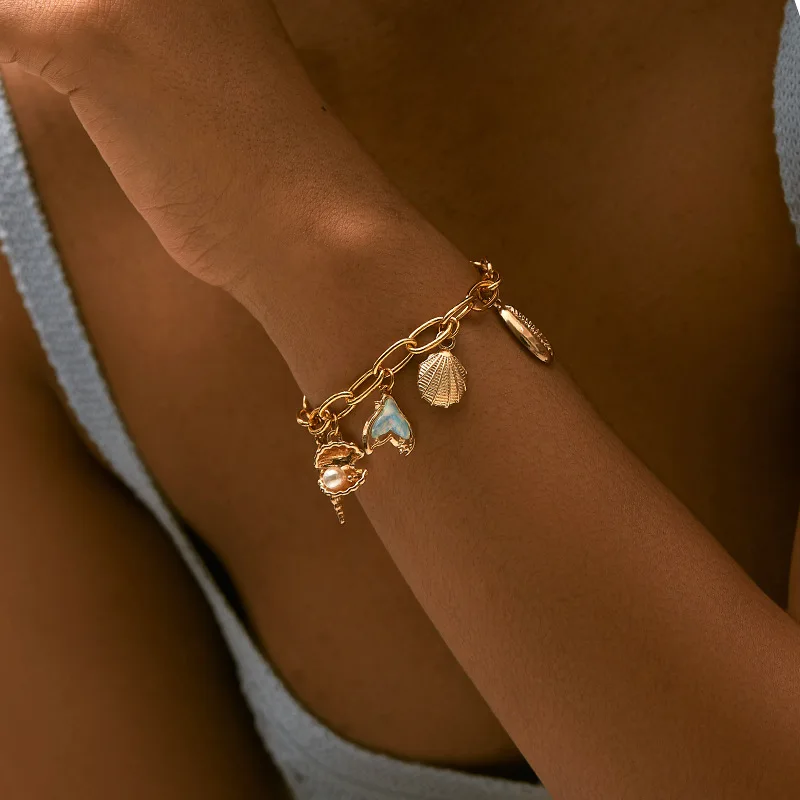 Bracelet Unisex Chain Copper 18K Gold Plated Tarnish Resistant Retro Premium Handmade Charm Jewelry Lightweight Adjustable
