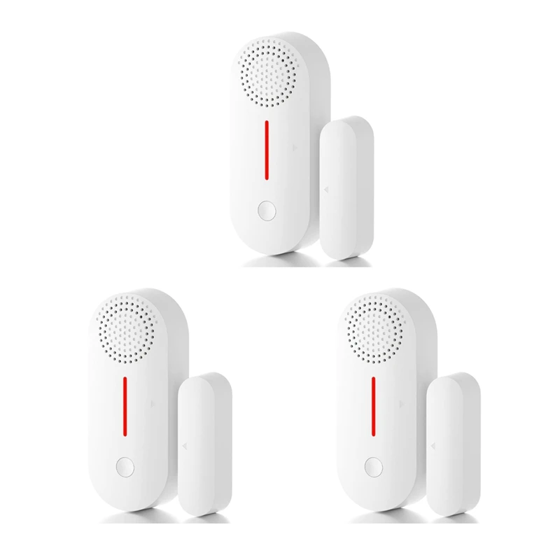 Tuya-inteligente porta e janela Sensor sistema, sem fio, alarme, casa, 3pcs