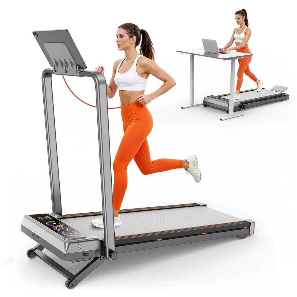 

Pad with 15 12Level Auto Incline amp Handle Bar, 3.5HP Foldable Under Desk Treadmill, 450 LBS Capacity Treadmills for Home Hiki