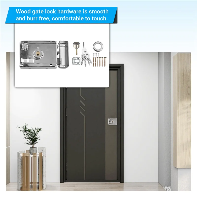 A008 Exterior Door Locks Security Anti-Theft Lock Multiple Insurance Lock Wood Gate Lock Hardware Indoor Dormitory