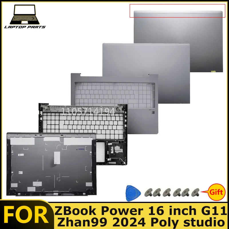 For ZBook Power 16 inch G11 Zhan99 2024 Poly studio Laptop LCD Back Cover Palm Rest Bottom Case New replacement parts
