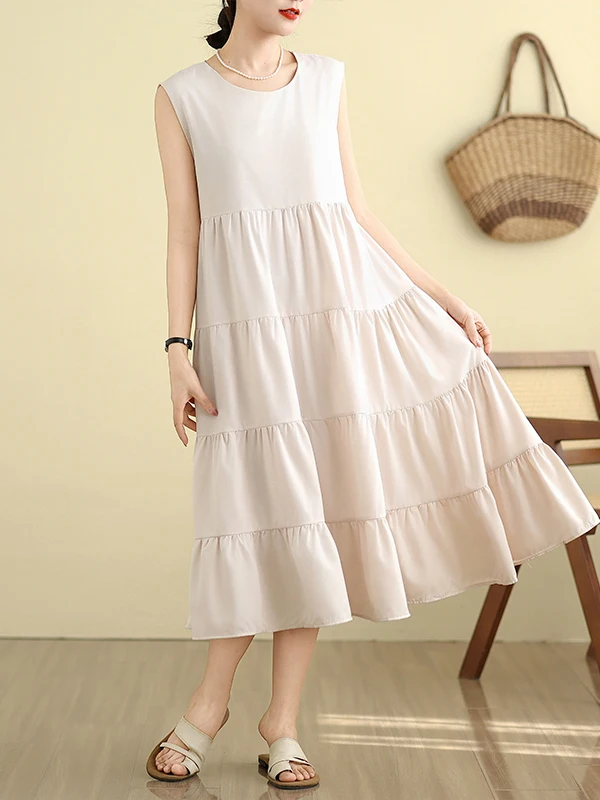 

Летний круглый женский Dr больших размеров в Корейском стиле Light Maturi Long Svel Dr, универсальный дизайн, лоскутный жилет, длинный Dr