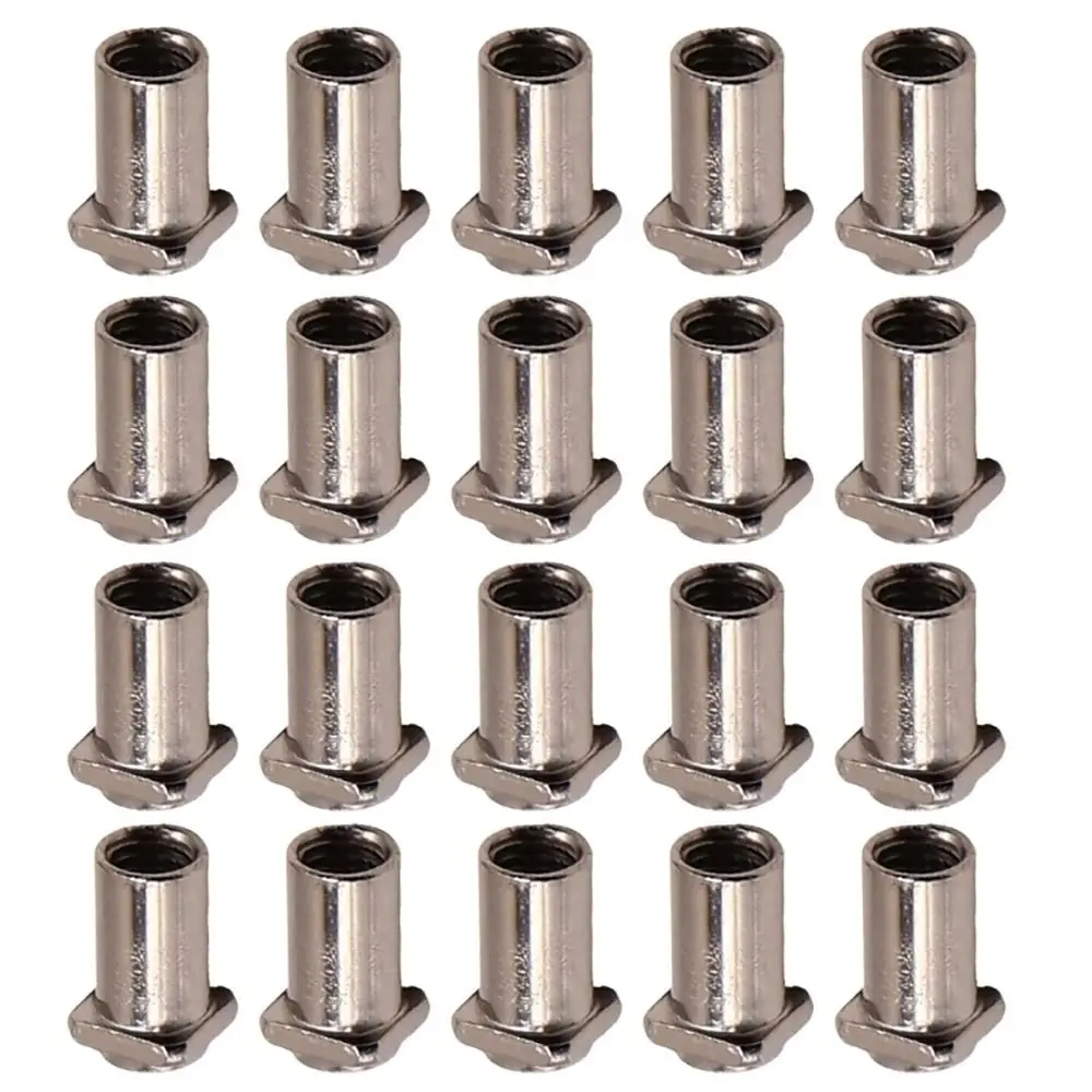 20Pcs 5mm 6mm Drum Screws Nuts Silver Practical Replacement Swivels Nut Iron Floor Drum Spare Parts Musical Instrument Accessory