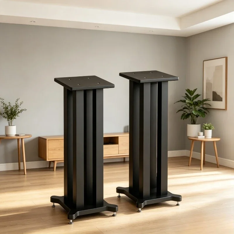Studio Monitor Speaker Stand, Heavy Duty Bookshelf Speaker Base, Anti Vibration Floor Bracket, Acoustics Sound Shelf Mount Pad