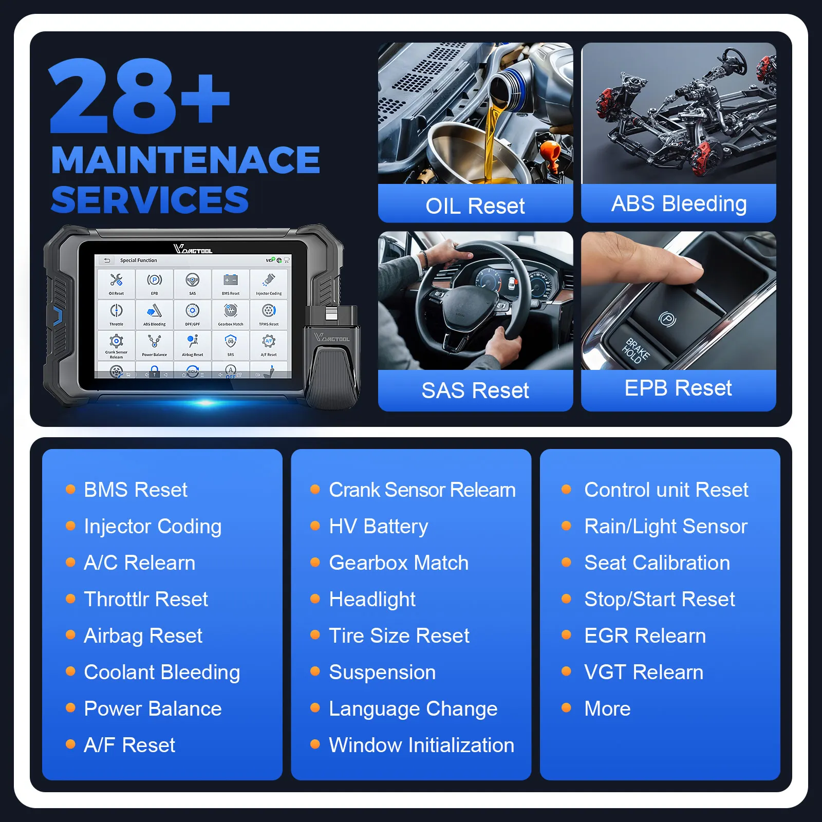 VDIAGTOOL VD80BT LITE أدوات تشخيص السيارات obd2 الماسح الضوئي دعم وحدة التحكم الإلكترونية الترميز عبر الإنترنت PMI كود 28 إعادة الإعدادات