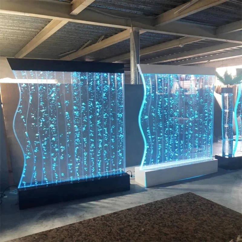 

Акриловый аквариум прямоугольной формы на заказ, большой, с LED-подсветкой, современный, для помещений, декоративный, с эффектом текущей завесы