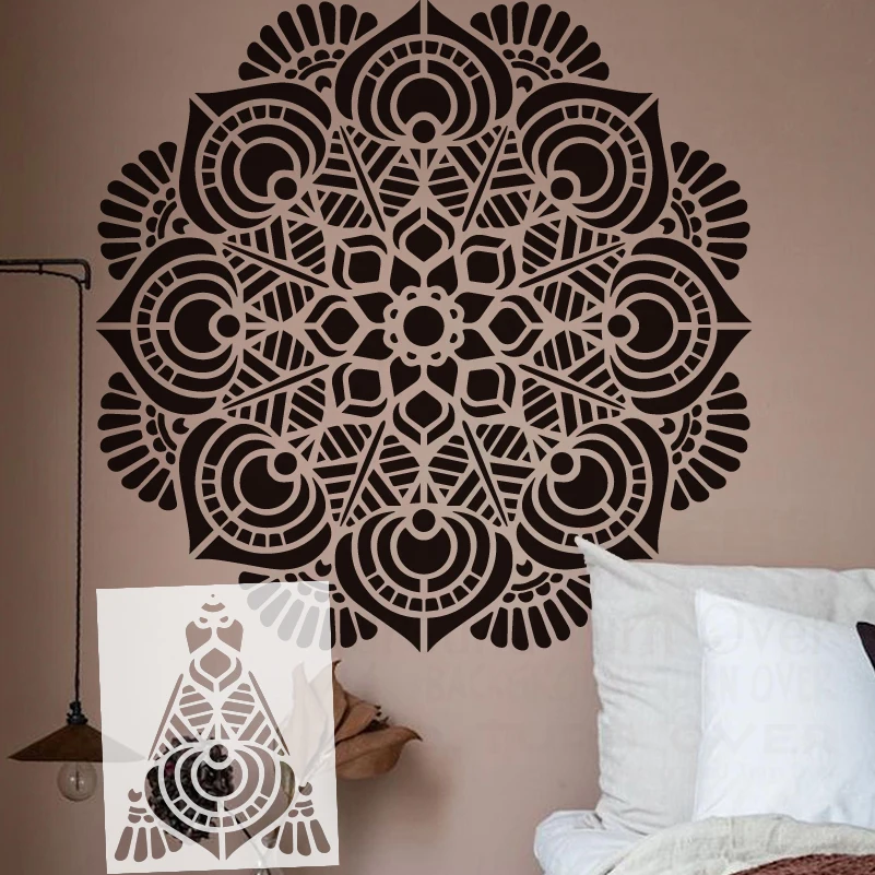 

70cm - 110cm Wall Stencil For Painting Template To Paint Furniture Makers Putty Brick Extra Large Huge Giant Mandala Round S239