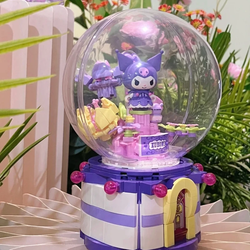 Keeppley Sanrio Building Blocks Kuromi My Melody Music Box Model Children's Assembled Toys Birthday Gifts Animation Peripherals