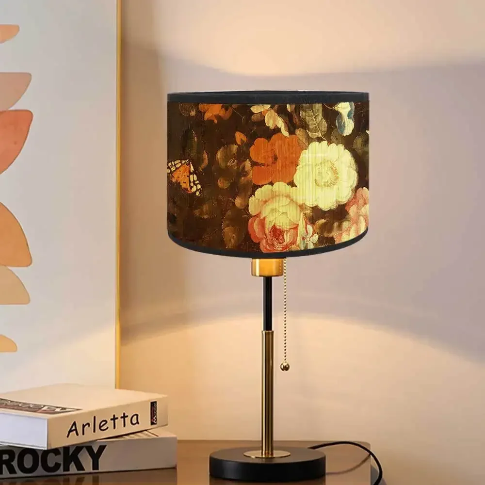 

Бамбуковый абажур в стиле ретро с цветочным принтом, чехлы в европейском стиле для подвесных светильников, настольные лампы