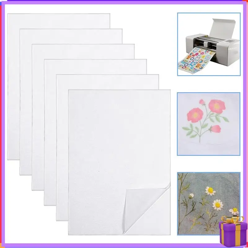 Advanced 6 Sheets Of Sticky Water Soluble Embroidery Stabilizer, Dissolvable Printing Paper Wash For Printed Embroidery