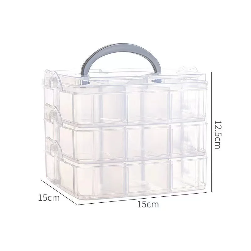 Building Blocks Children'S Toy Storage Box 3 Layer Plastic Transparent Jewelry Organizer Scrapbooking Storage Box For Tools