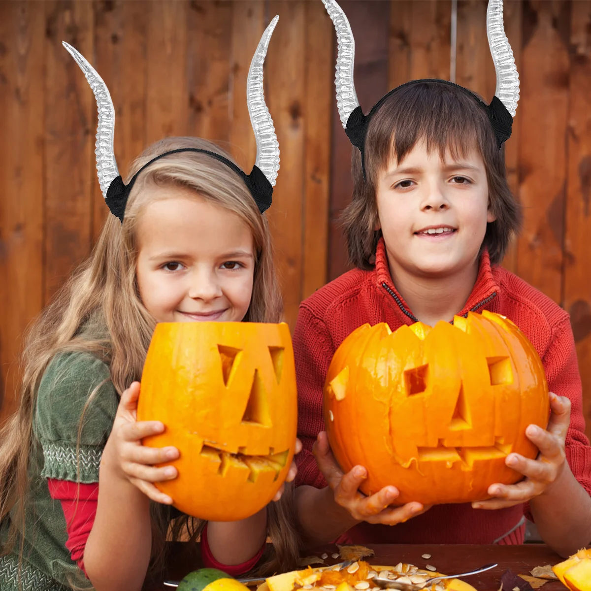 Croissant Stirnband Schafhorn Halloween Stirnbänder Haarschmuck Kleidung Kostüm