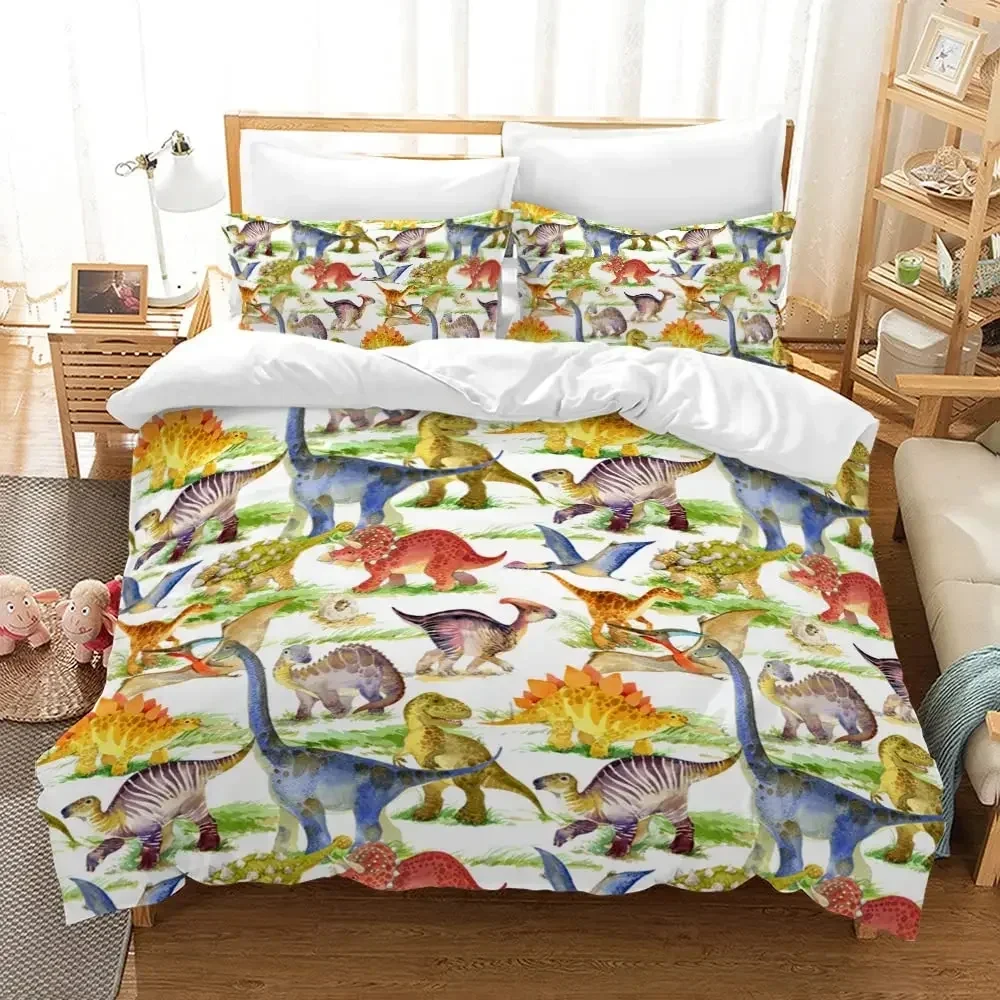 Dinosaur Duvet Cover Black Evolution Extinction Predator Animals Bedding Set Full Double Queen King Size Polyester Qulit Cover