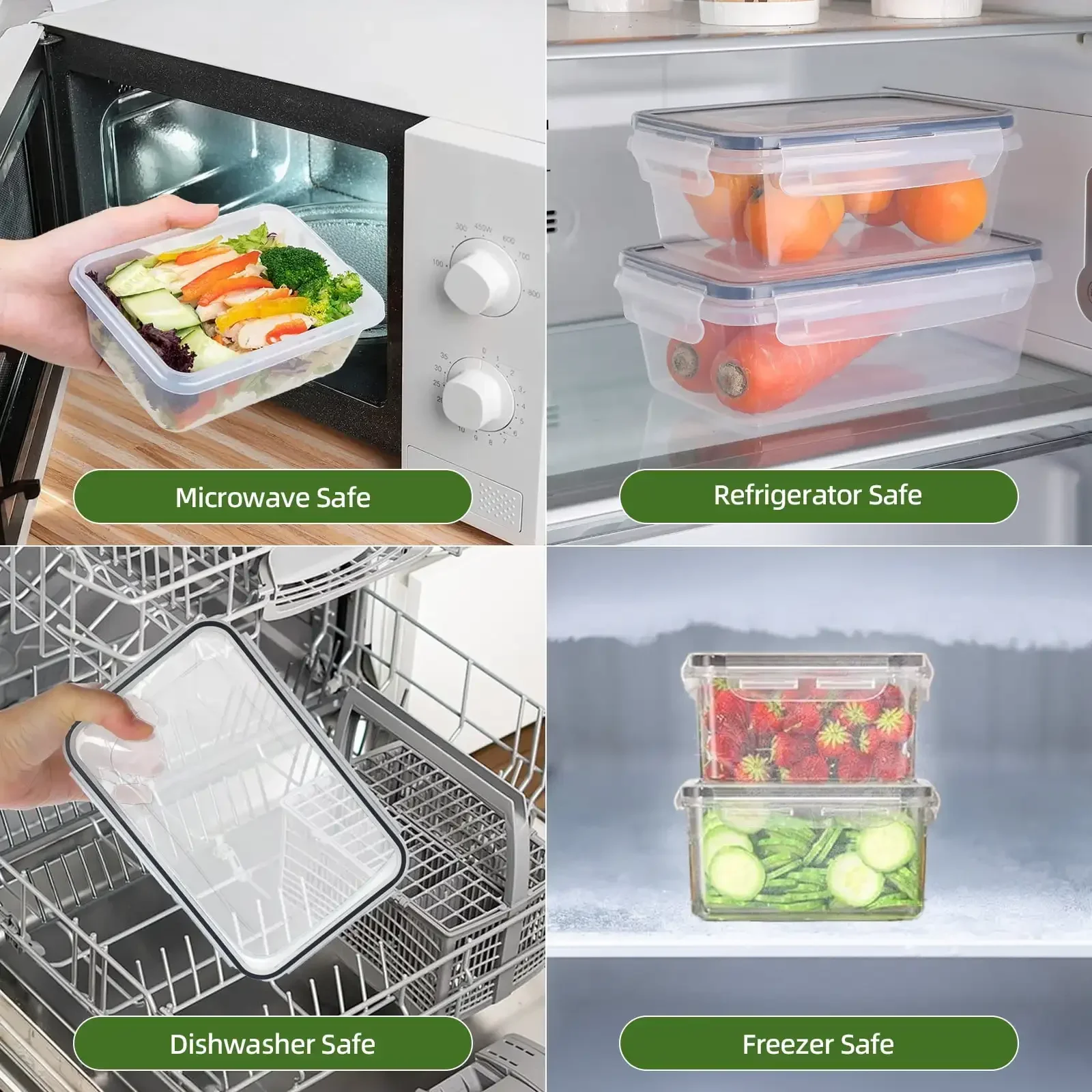 50 Pcs Food Storage Containers with Lids, Plastic Containers Kitchen Organizers and Storage(24 Containers + 24 Lids)