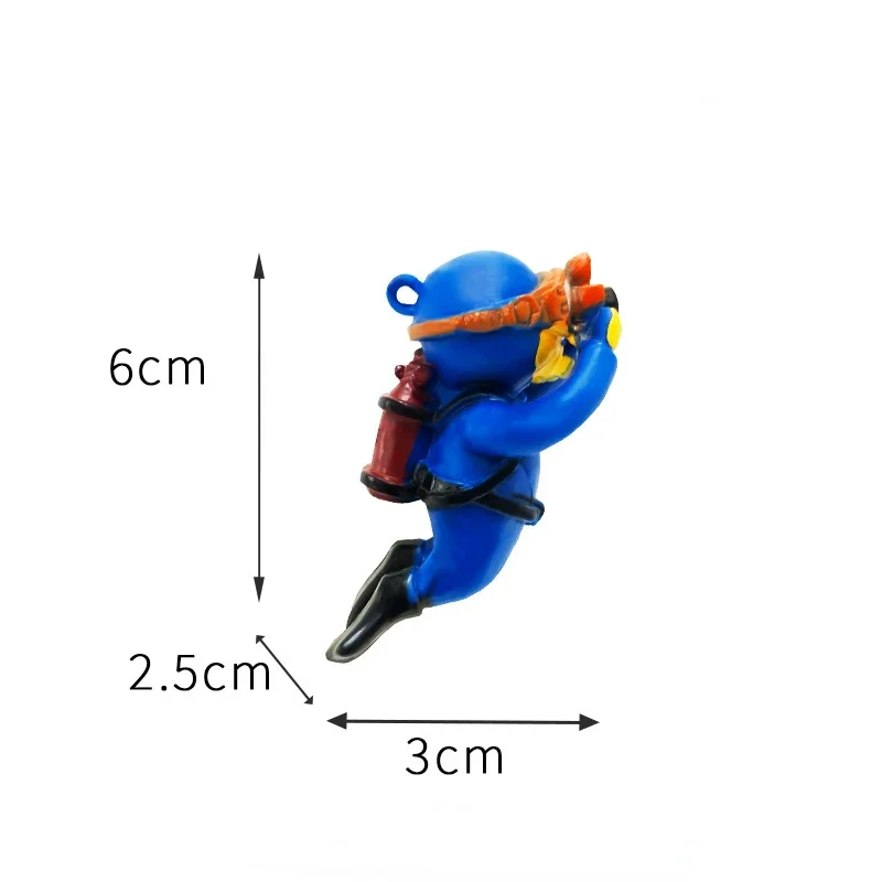 Cute Mini Aquarium Decoration Diver Figures Fish Tank Aquarium Ornaments Fish Tank Floating Ornaments