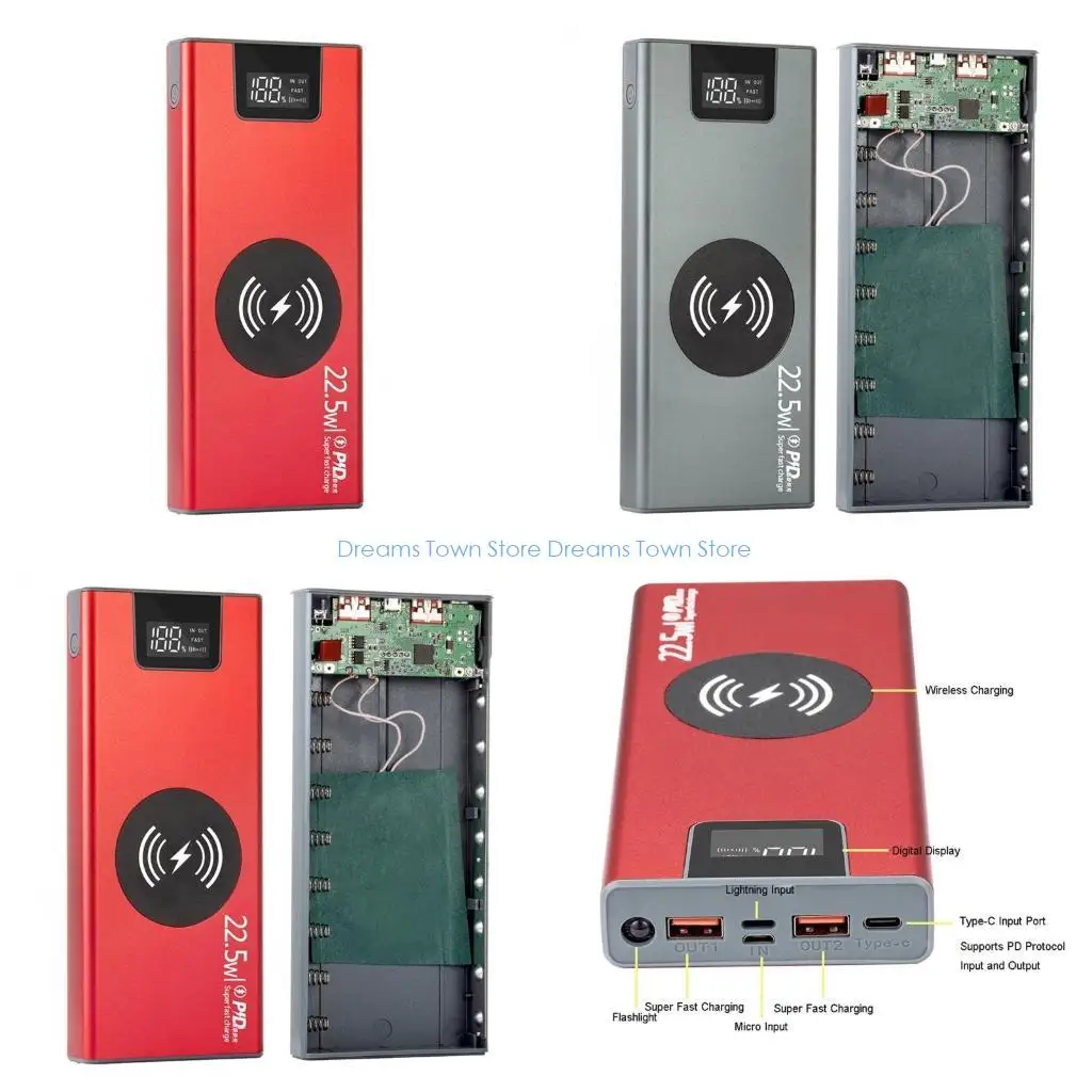 HX6A Ultra‑Large Case Quick Charging Power Case Protective Shells Protectors Alloy Boxes No Battery