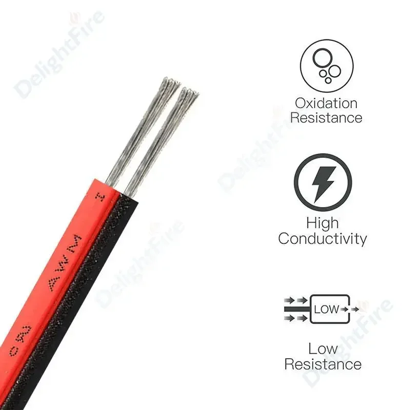 2 Pin Electrical Cable 22AWG 20AWG 18AWG SM JST Connector Tinned Copper Wires 2pin Wire For 3528 2835 LED Strip Lights Driver