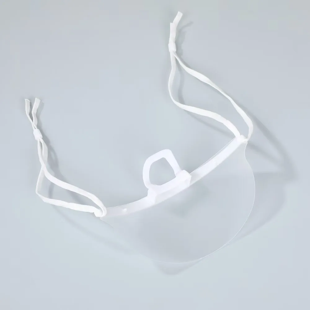 Anti Fog Catering Mouth Shield Food Grade PC Material Splash Proof Adjustable Lanyard Reusable Clear Face Visor For Restaurant