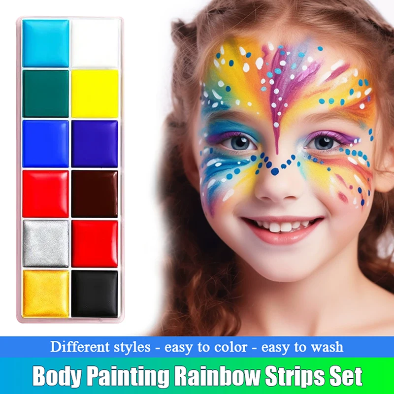 Professional Face Body Paint Palette Non Toxic Safety Flash Tattoo Paint Artist Fancy Party Makeup Set For Adults Kids