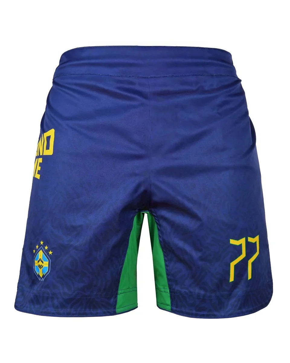 

Bruno 77 Inspired Men's Shorts, Navy Blue with Subtle Camo Pattern, Yellow Number & Logo, Breathable Athletic Wear 2026