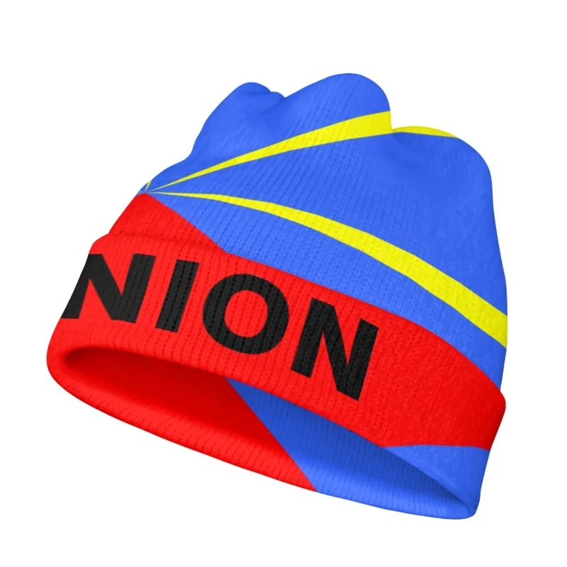 Reunion Knitted Hat Custom Made Name Winter Cold Knit Warm Caps Country Travel French Nation Island France Flag Hip Hop Beanies